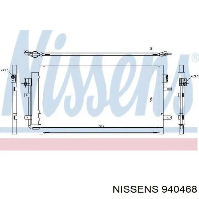 Радиатор кондиционера 940468 Nissens