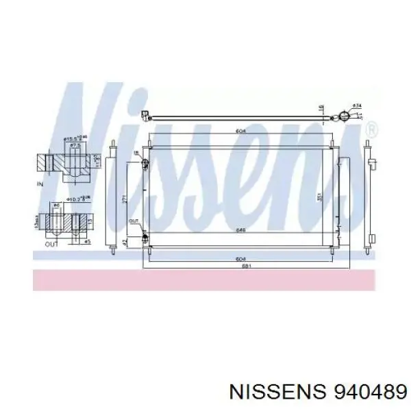 Радиатор кондиционера 940489 Nissens