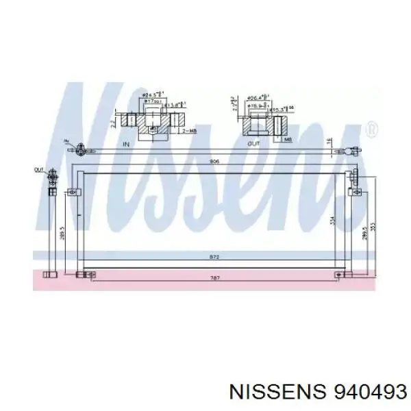 Радиатор кондиционера 940493 Nissens