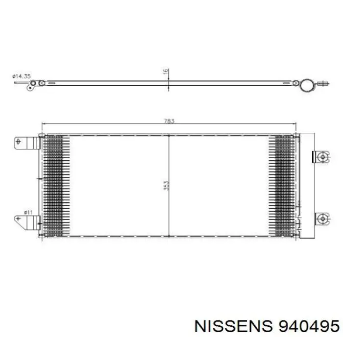 Радиатор кондиционера 940495 Nissens