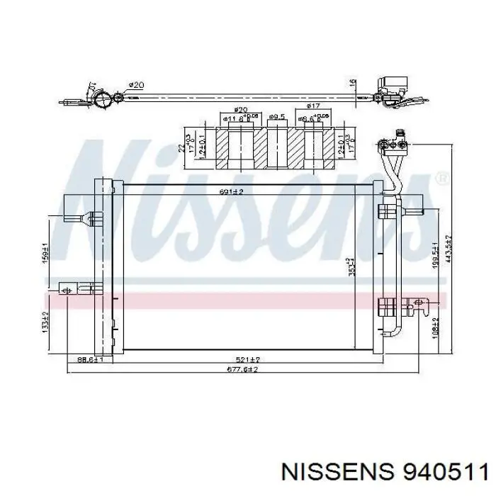 940511 Nissens radiador de aparelho de ar condicionado