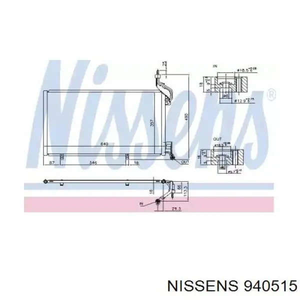 940515 Nissens radiador de aparelho de ar condicionado