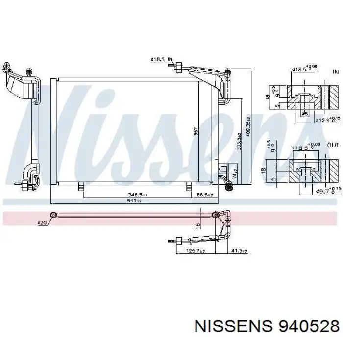 940528 Nissens radiador de aparelho de ar condicionado