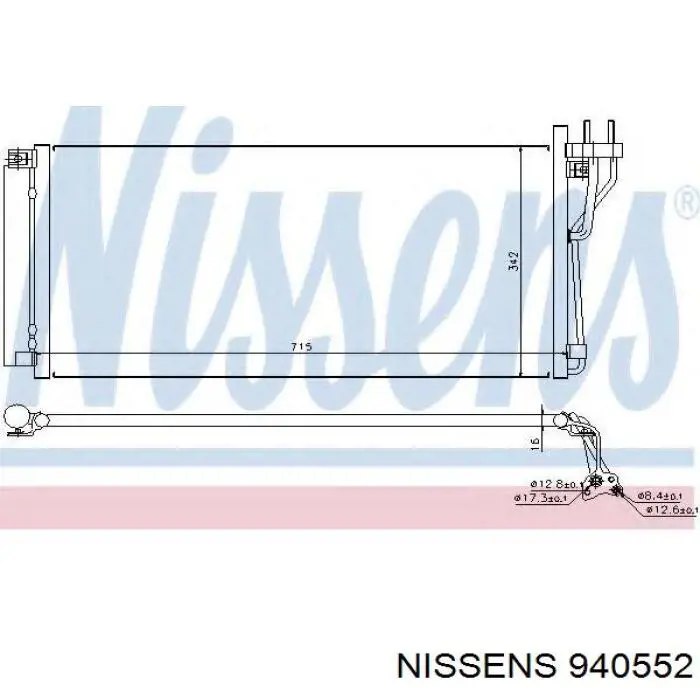 940552 Nissens радиатор кондиционера