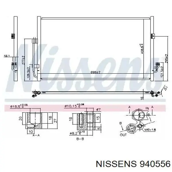 Радиатор кондиционера 940556 Nissens