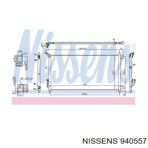 Radiador de aparelho de ar condicionado para Nissan Tiida (C11)