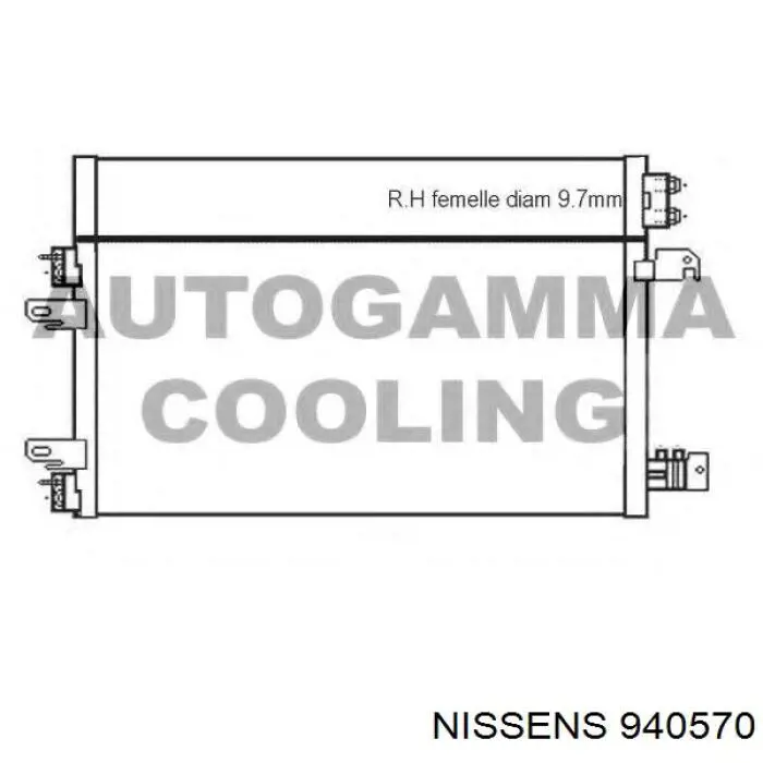 Радіатор кондиціонера 940570 Nissens