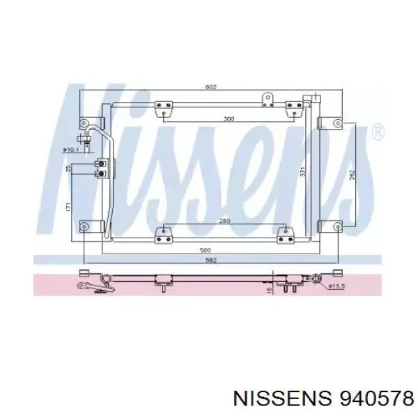 Радиатор кондиционера 940578 Nissens