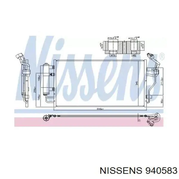 940583 Nissens radiador de aparelho de ar condicionado