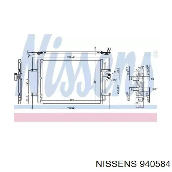 940584 Nissens radiador de aparelho de ar condicionado
