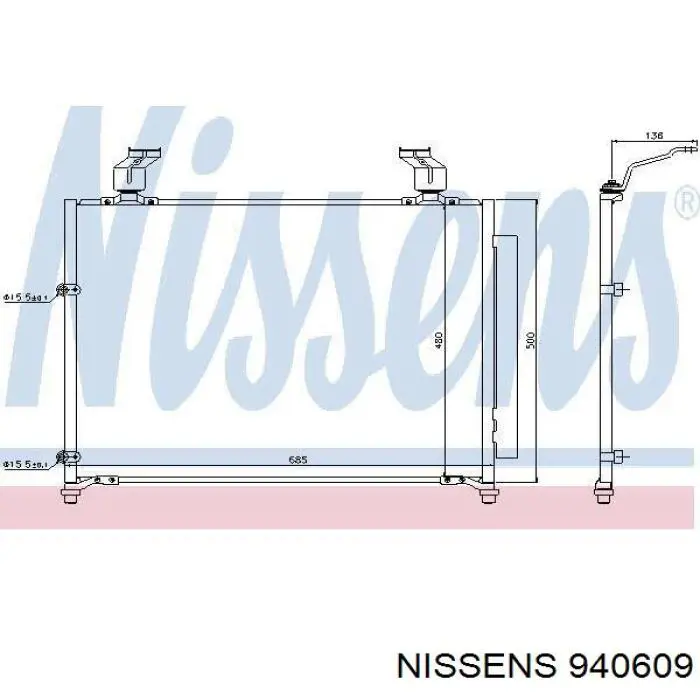 Радиатор кондиционера 940609 Nissens