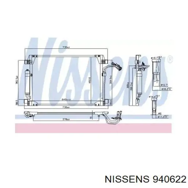 940622 Nissens radiador de aparelho de ar condicionado