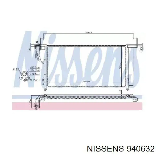 940632 Nissens radiador de aparelho de ar condicionado