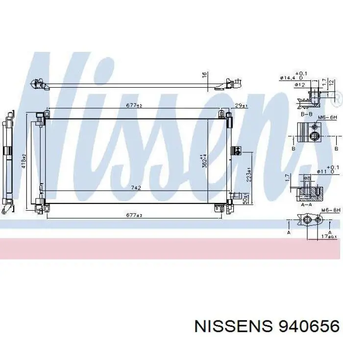 940656 Nissens radiador de aparelho de ar condicionado