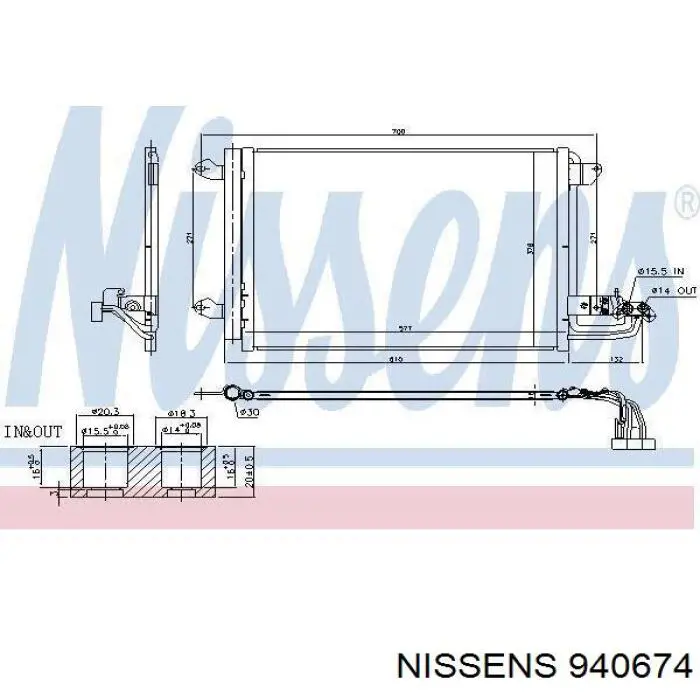 Радиатор кондиционера 940674 Nissens