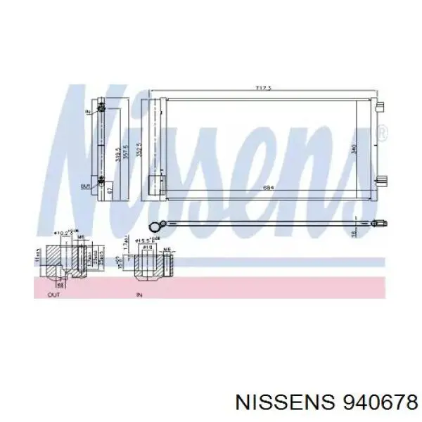 Радиатор кондиционера 940678 Nissens