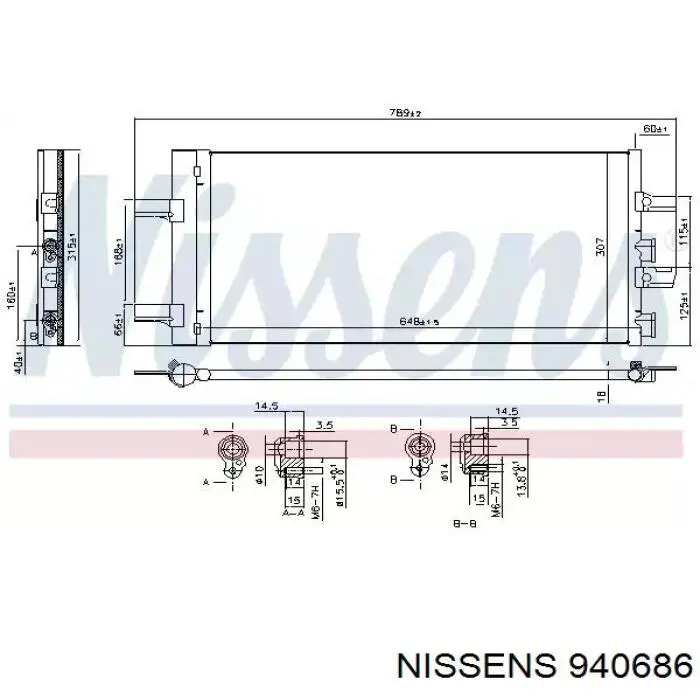 940686 Nissens radiador de aparelho de ar condicionado