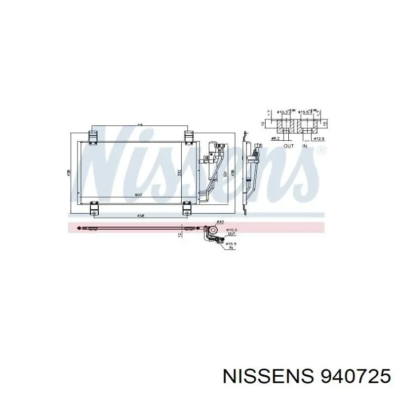 940725 Nissens radiador de aparelho de ar condicionado