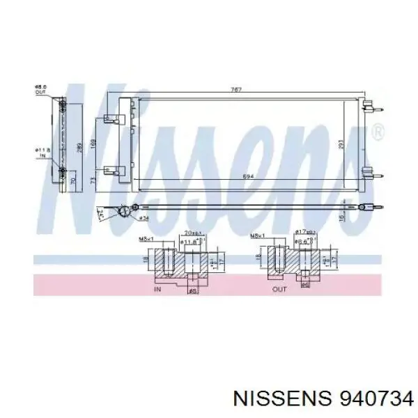 940734 Nissens радиатор кондиционера