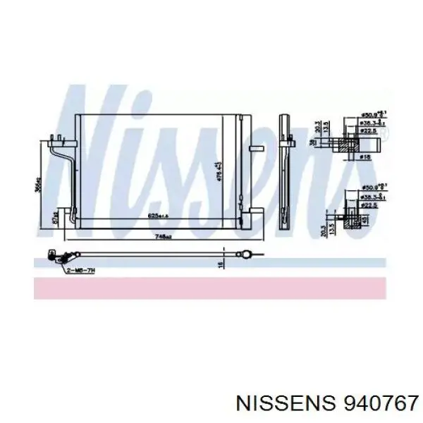 Радиатор кондиционера 940767 Nissens