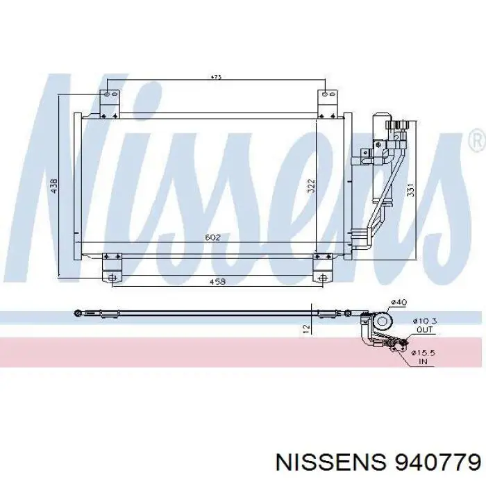 940779 Nissens radiador de aparelho de ar condicionado