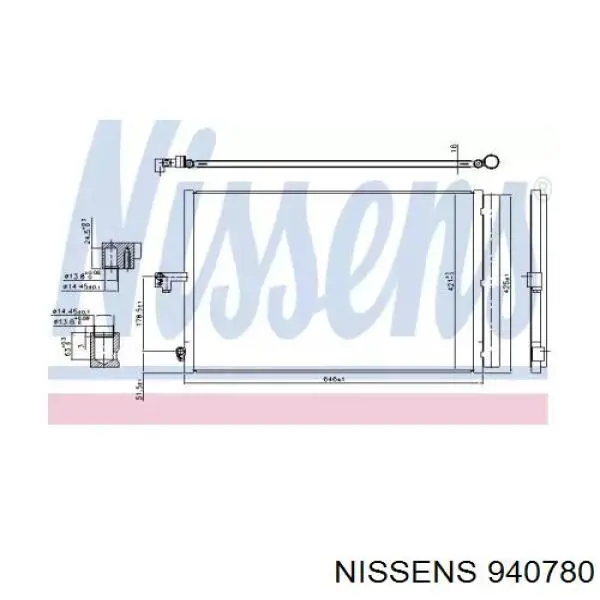 940780 Nissens radiador de aparelho de ar condicionado