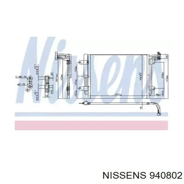 940802 Nissens radiador de aparelho de ar condicionado