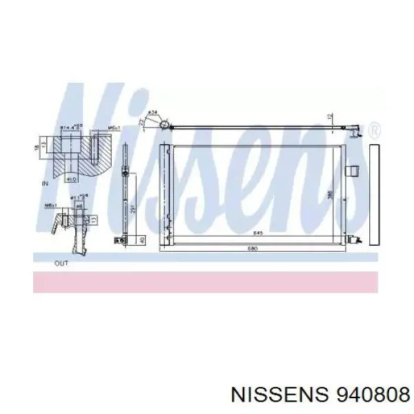 Радиатор кондиционера 940808 Nissens