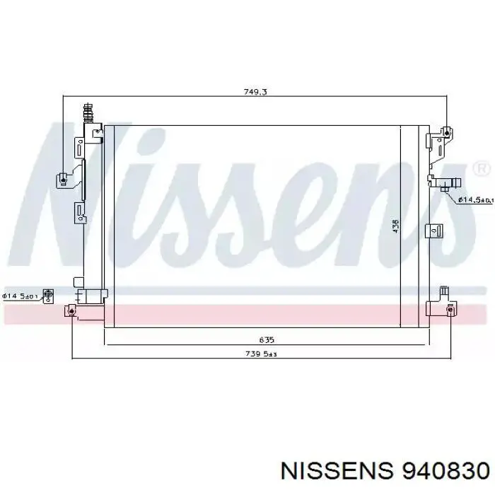 Радиатор кондиционера 940830 Nissens