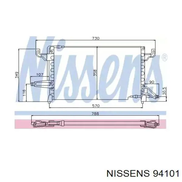 Радиатор кондиционера 94101 Nissens