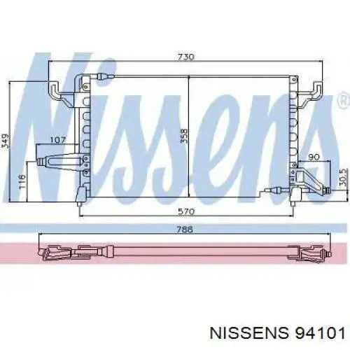 Condensador aire acondicionado 94101 Nissens