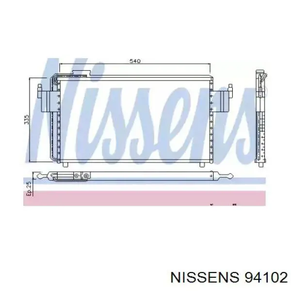 Радиатор кондиционера 94102 Nissens