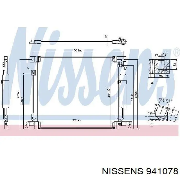Condensador aire acondicionado 941078 Nissens