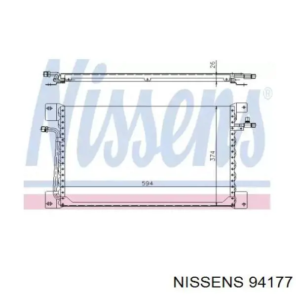 Радиатор кондиционера 94177 Nissens