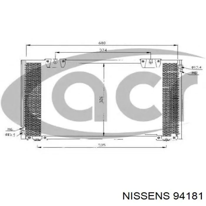 Condensador aire acondicionado 94181 Nissens