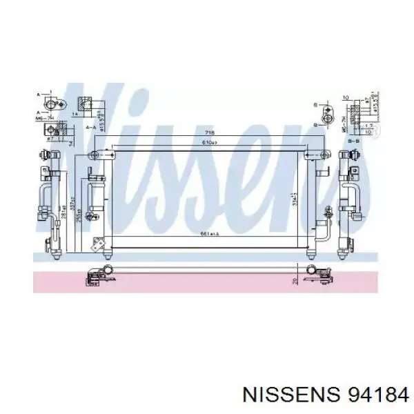 Condensador aire acondicionado 94184 Nissens