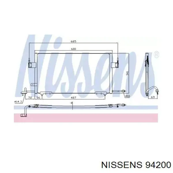 Condensador aire acondicionado 94200 Nissens