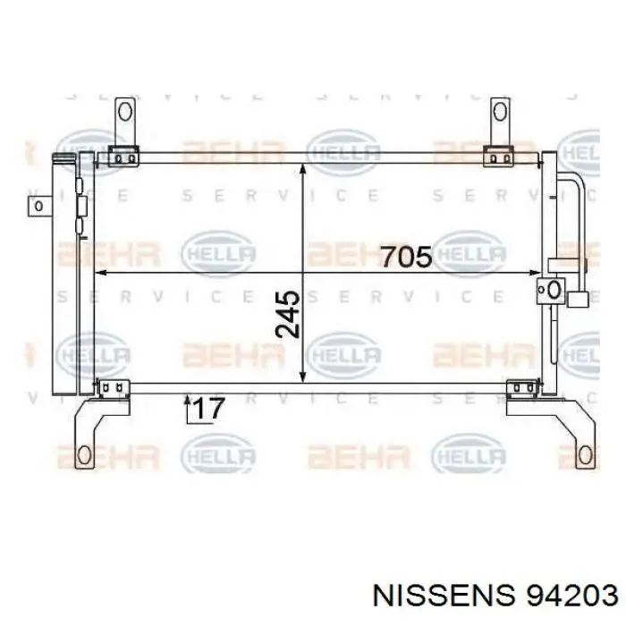 Радиатор кондиционера 94203 Nissens