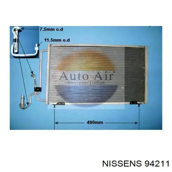Condensador aire acondicionado 94211 Nissens