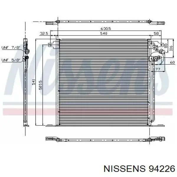 Радиатор кондиционера 94226 Nissens