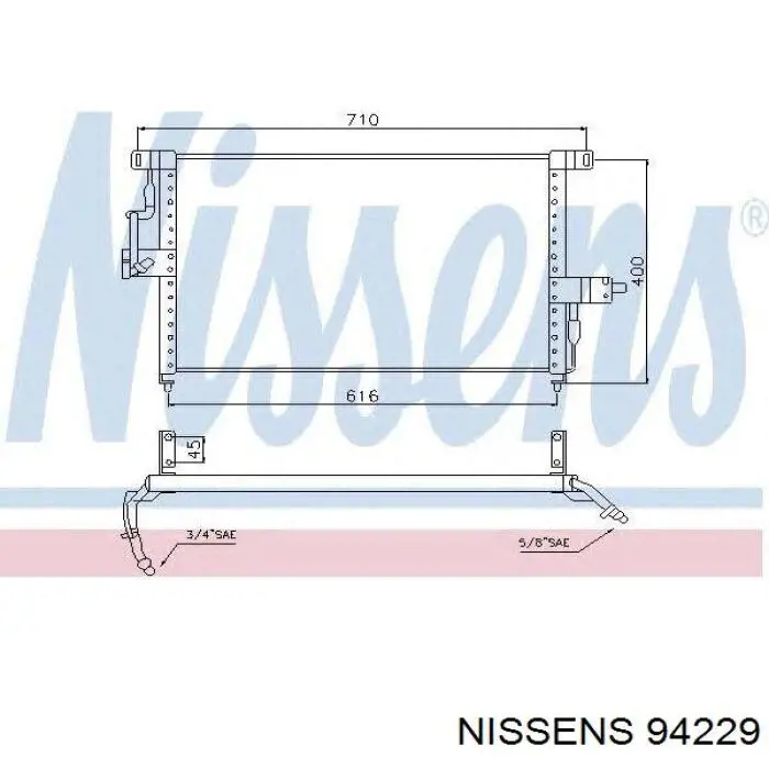 Радиатор кондиционера 94229 Nissens