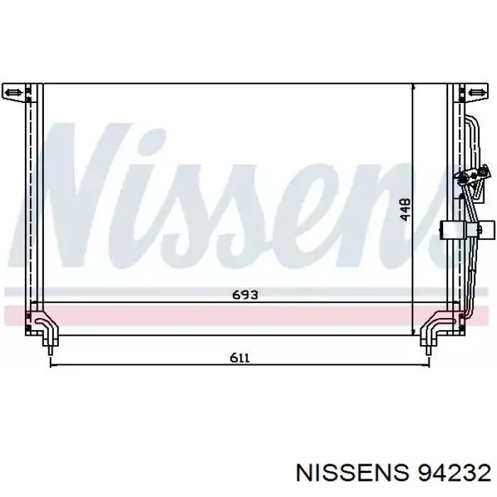 Радиатор кондиционера 94232 Nissens