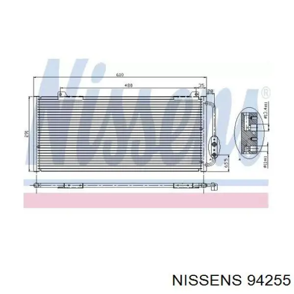 Condensador aire acondicionado 94255 Nissens