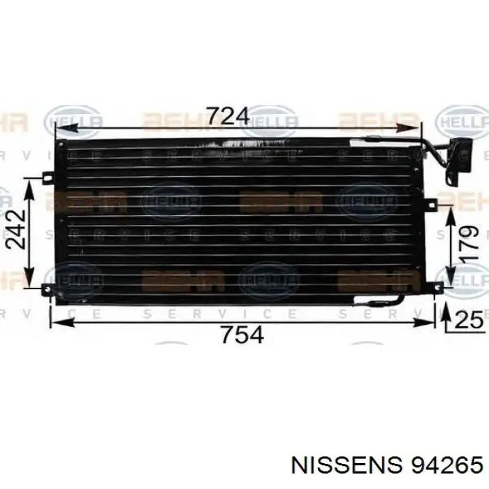 Condensador aire acondicionado 94265 Nissens
