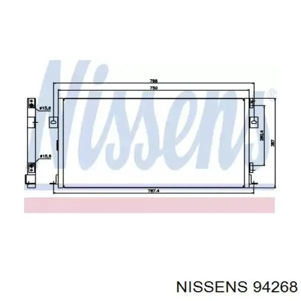 Радиатор кондиционера 94268 Nissens