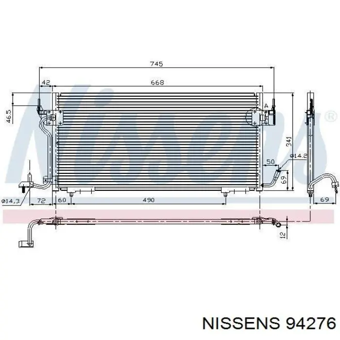 Радиатор кондиционера 94276 Nissens