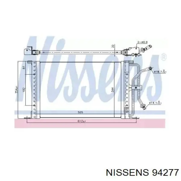 Купить 94277 Nissens Радиатор системы охлаждения кондиционера