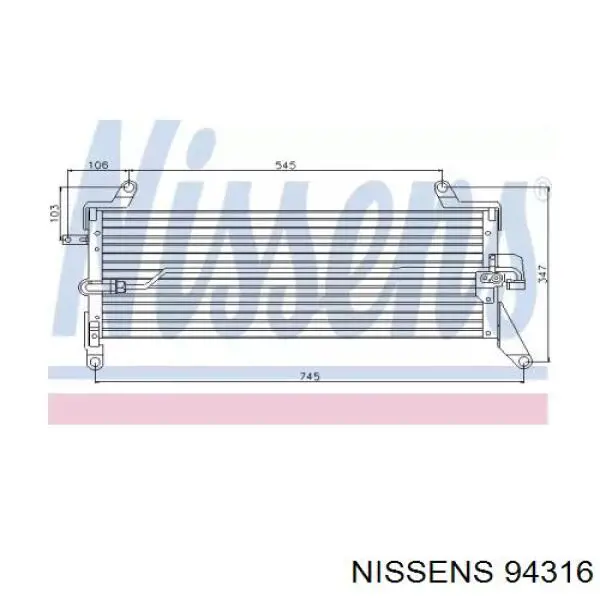 94316 Nissens радиатор кондиционера