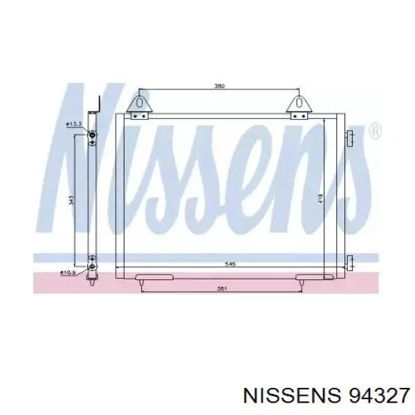 Радиатор кондиционера 94327 Nissens