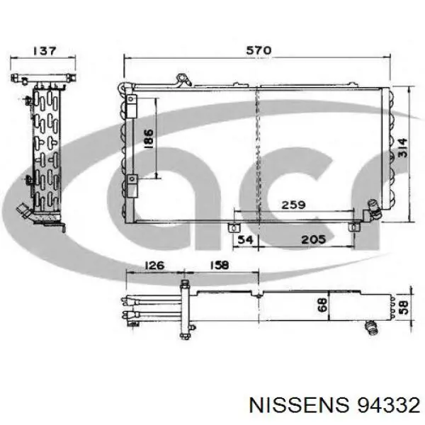 Радиатор кондиционера 94332 Nissens